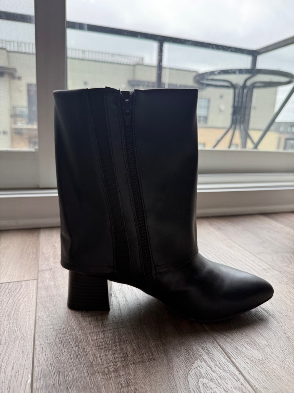 Penningtons Black Mid-Calf Block Heel Boots - Picture 2 of 4
